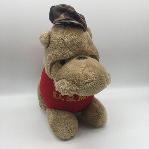 U.S.M.C Marine Mary Meyer Stuffed Bull Dog Vtg